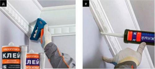 Как клеить гипсовую лепнину на потолок. Чем приклеить декоративную лепнину, чтобы не отвалилась