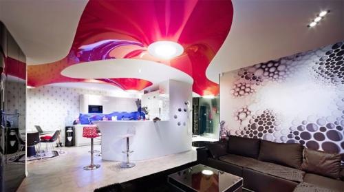 Виды натяжных потолков для зала. Натяжные потолки для зала: красивый дизайн гостиной