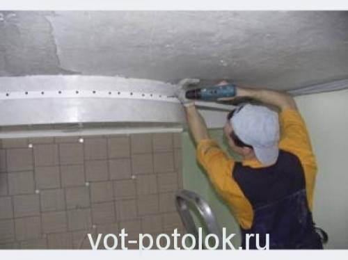 Крепление багета натяжного потолка к гипсокартону. Установка гипсокартонного короба на существующий потолок