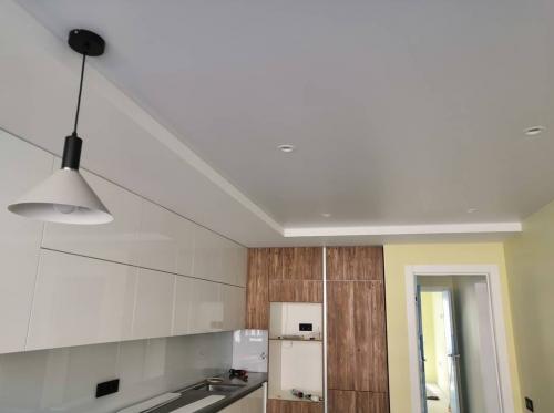 Установка натяжного потолка на кухне. Натяжной потолок на кухне: 105 вариантов дизайна в реальных фото