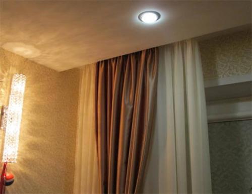 Как сделать в натяжном потолке скрытый карниз для штор. Ниша, как важный элемент конструкции натяжной системы 20 Как сделать в натяжном потолке скрытый карниз для штор. Ниша, как важный элемент конструкции натяжной системы 20