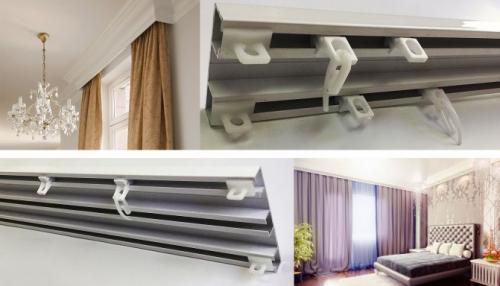 Двухрядный потолочный карниз размеры. Конструктивные особенности