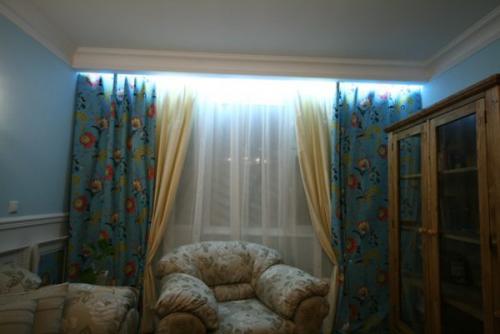 Подсветка штор в натяжном потолке. Как сделать подсветку штор натяжной потолок