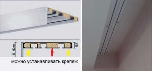 Как установить потолочный карниз однорядный. Где и как сделать отверстия в шине