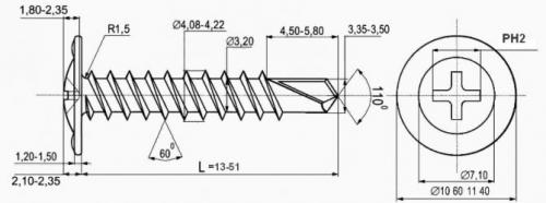 Держится ли саморез в гипсокартоне. Оцинкованные металл-металл 4,2 мм. с прессшайбой