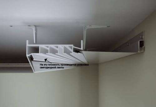 Парящие шторы натяжной потолок. Как можно подсветить шторы в натяжном потолке