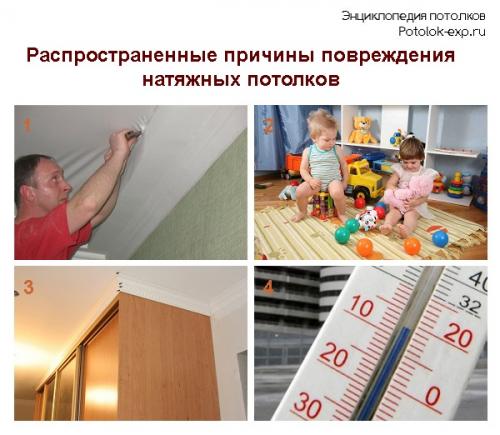 Порез на натяжном потолке. Какая разновидность натяжных потолков имеет наибольшую прочность?